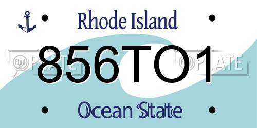 856TO1 Rhode Island License Plate