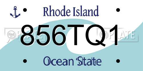 856TQ1 Rhode Island License Plate