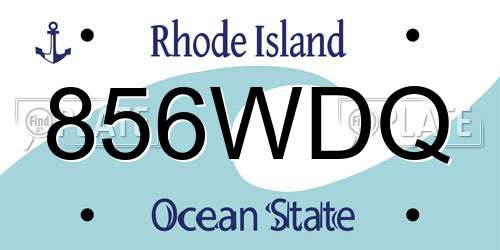 856WDQ Rhode Island License Plate