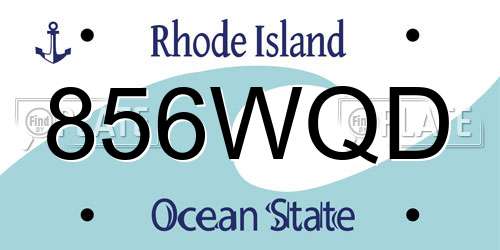 856WQD Rhode Island License Plate