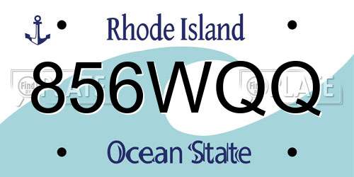 856WQQ Rhode Island License Plate