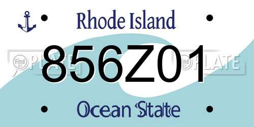 856Z01 Rhode Island License Plate