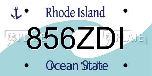 856ZDI Rhode Island License Plate