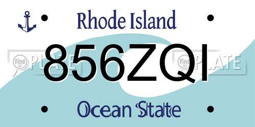 856ZQI Rhode Island License Plate