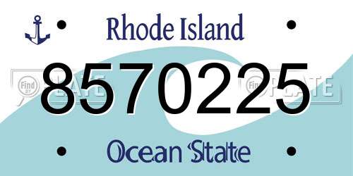 8570225 Rhode Island License Plate