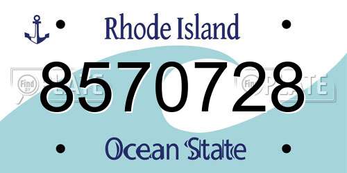 8570728 Rhode Island License Plate