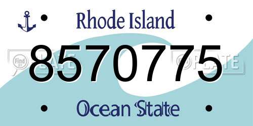 8570775 Rhode Island License Plate