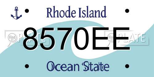 8570EE Rhode Island License Plate