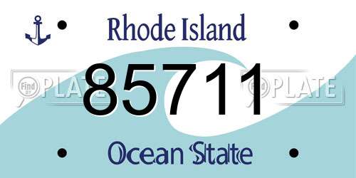 85711 Rhode Island License Plate