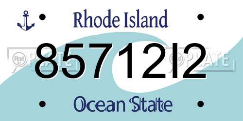 85712I2 Rhode Island License Plate