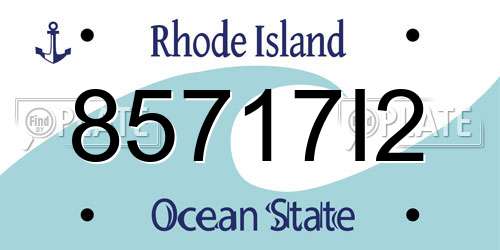 85717I2 Rhode Island License Plate