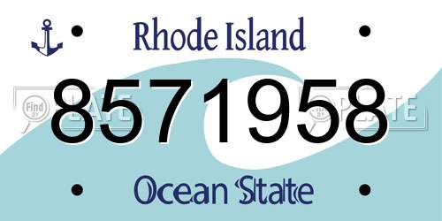 8571958 Rhode Island License Plate