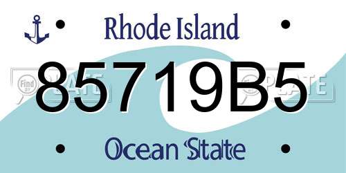85719B5 Rhode Island License Plate