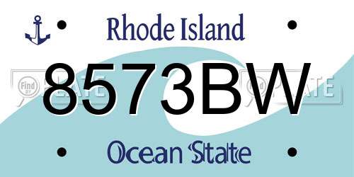 8573BW Rhode Island License Plate
