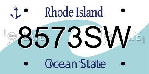 8573SW Rhode Island License Plate