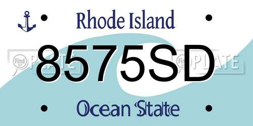 8575SD Rhode Island License Plate