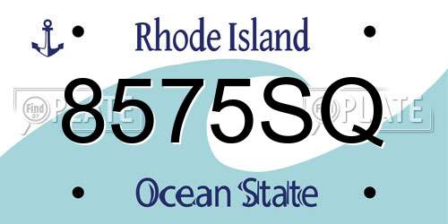 8575SQ Rhode Island License Plate