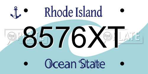 8576XT Rhode Island License Plate