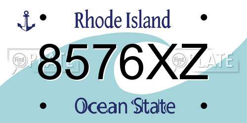 8576XZ Rhode Island License Plate