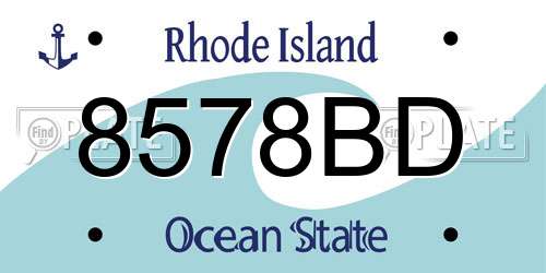 8578BD Rhode Island License Plate