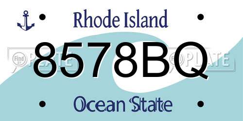 8578BQ Rhode Island License Plate