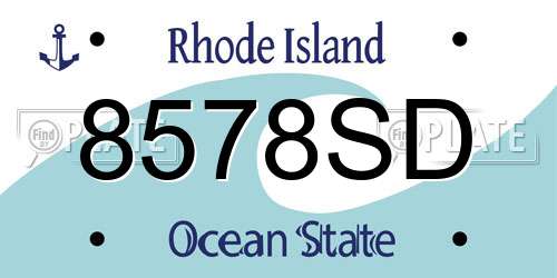 8578SD Rhode Island License Plate