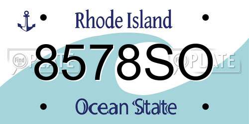8578SO Rhode Island License Plate