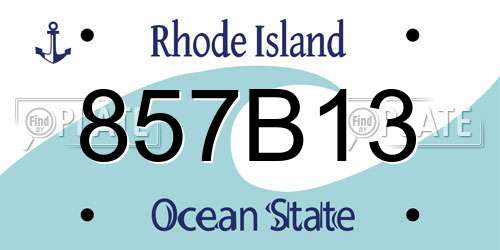 857B13 Rhode Island License Plate