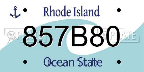 857B80 Rhode Island License Plate