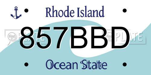 857BBD Rhode Island License Plate