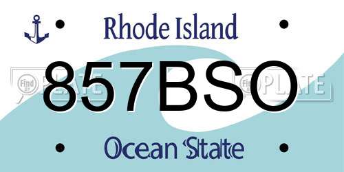 857BSO Rhode Island License Plate