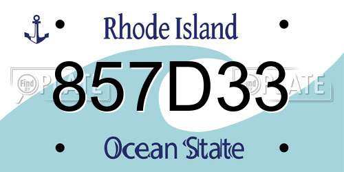 857D33 Rhode Island License Plate