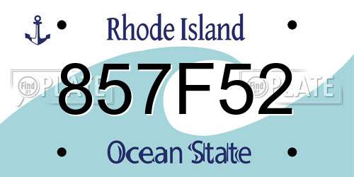 857F52 Rhode Island License Plate