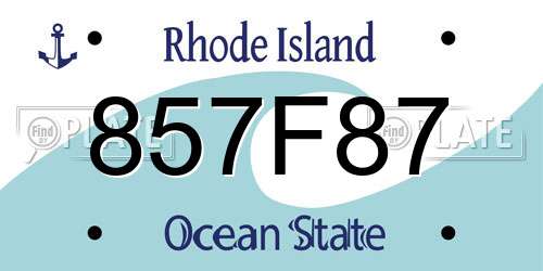 857F87 Rhode Island License Plate