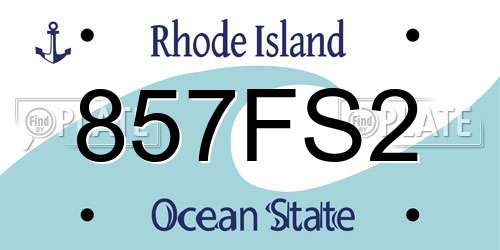 857FS2 Rhode Island License Plate