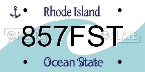 857FST Rhode Island License Plate
