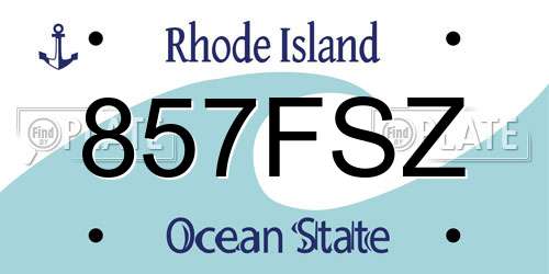 857FSZ Rhode Island License Plate