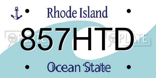 857HTD Rhode Island License Plate