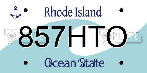 857HTO Rhode Island License Plate