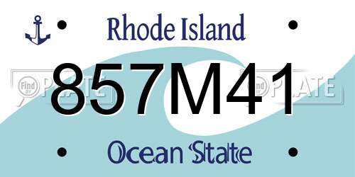 857M41 Rhode Island License Plate