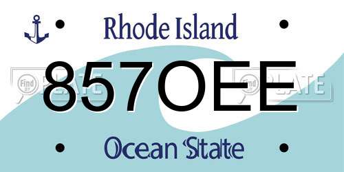 857OEE Rhode Island License Plate
