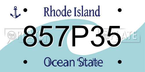 857P35 Rhode Island License Plate