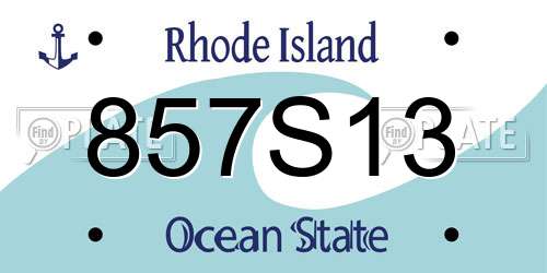 857S13 Rhode Island License Plate