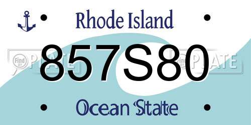 857S80 Rhode Island License Plate