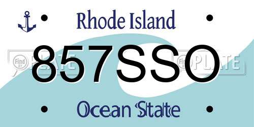 857SSO Rhode Island License Plate