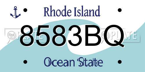 8583BQ Rhode Island License Plate