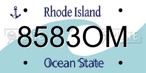 8583OM Rhode Island License Plate