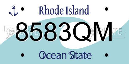 8583QM Rhode Island License Plate