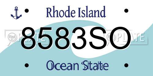 8583SO Rhode Island License Plate