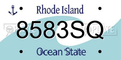 8583SQ Rhode Island License Plate